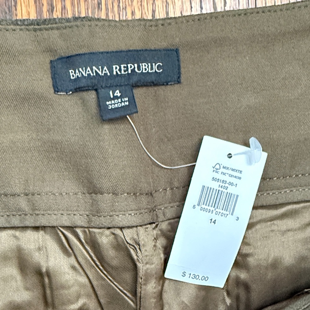B36 Banana Republic Women’s 14 Plus Size Dark Olive Green High-Waist Pants - Picture 2 of 5